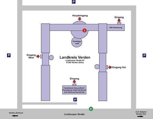 Lageplan Kreishaus Landkreis Verden